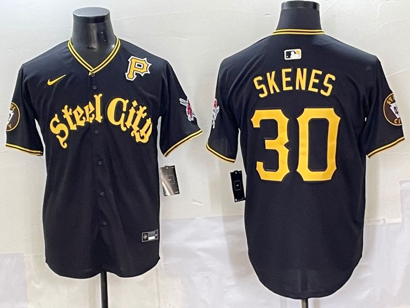 Men 2025 Pittsburgh Pirates #30 Skenes Black Game Nike MLB Jersey style 7151->pittsburgh pirates->MLB Jersey